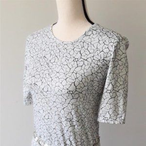 Heather Gray Pattern Print Bodycon Dress Sz Medium